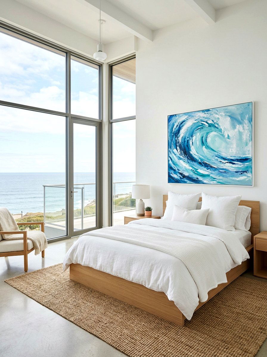 Modern minimalist coastal bedroom - 30 coastal bedroom ideas