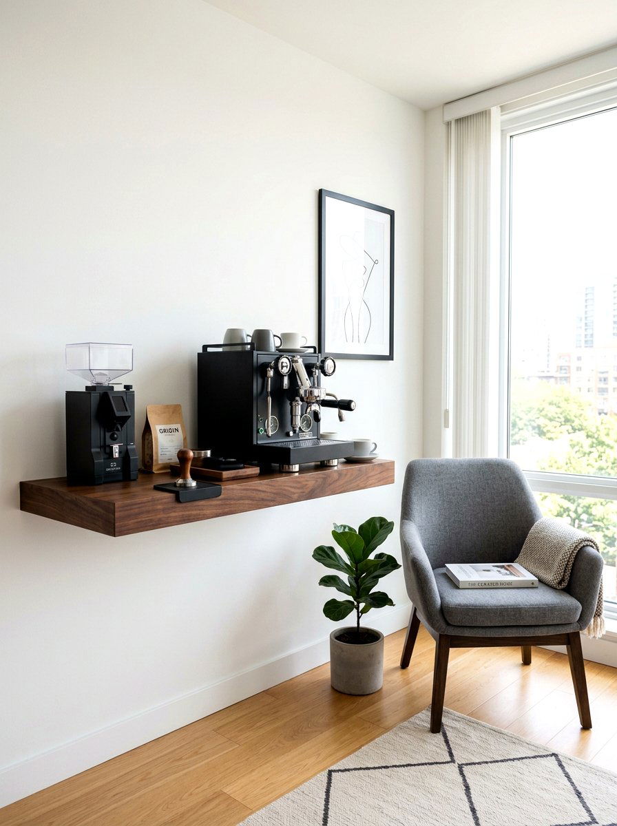 Modern minimalist coffee station - 30 bedroom breakfast nook ideas