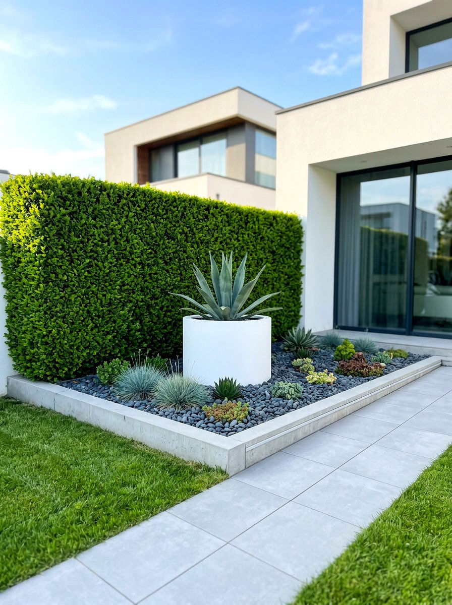 Modern minimalist corner garden - 30 corner flower bed ideas