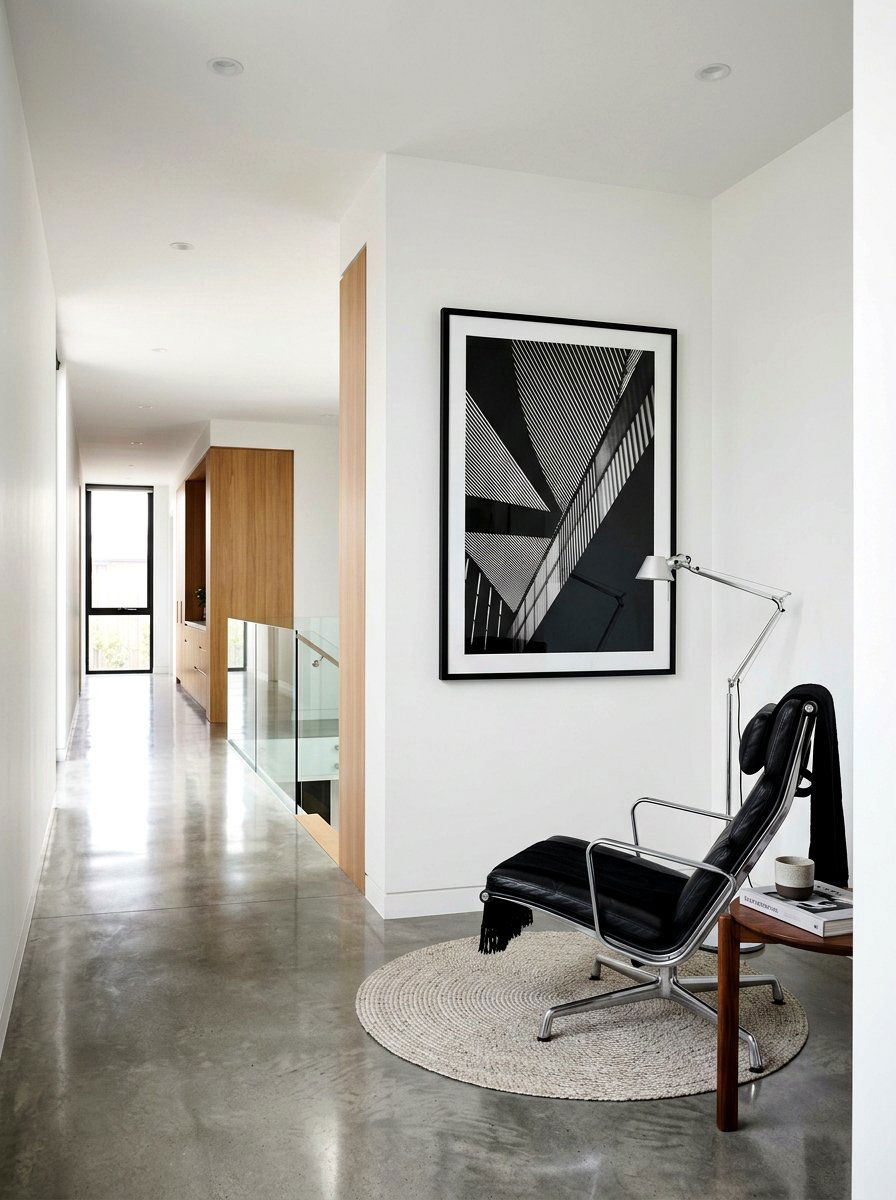 Modern minimalist hallway nook - 30 hallway reading nook ideas