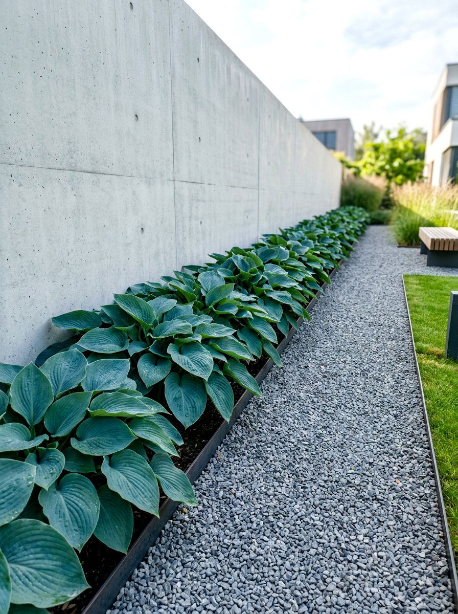 Modern minimalist hosta border - 30 hosta border ideas