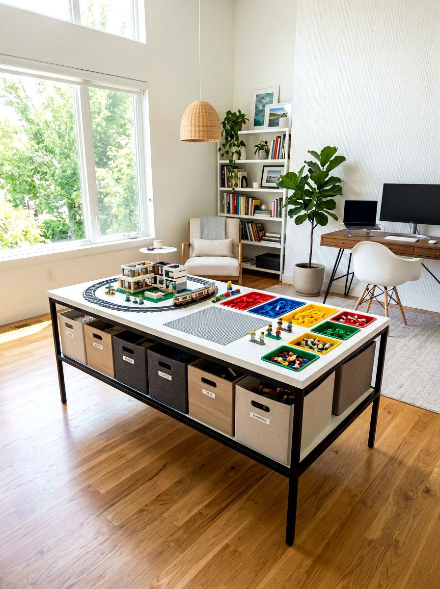 Modern minimalist lego table - 30 lego table ideas