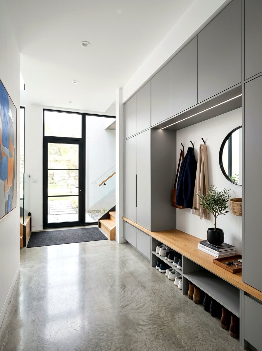 Modern minimalist mudroom - 30 organizing a mudroom ideas