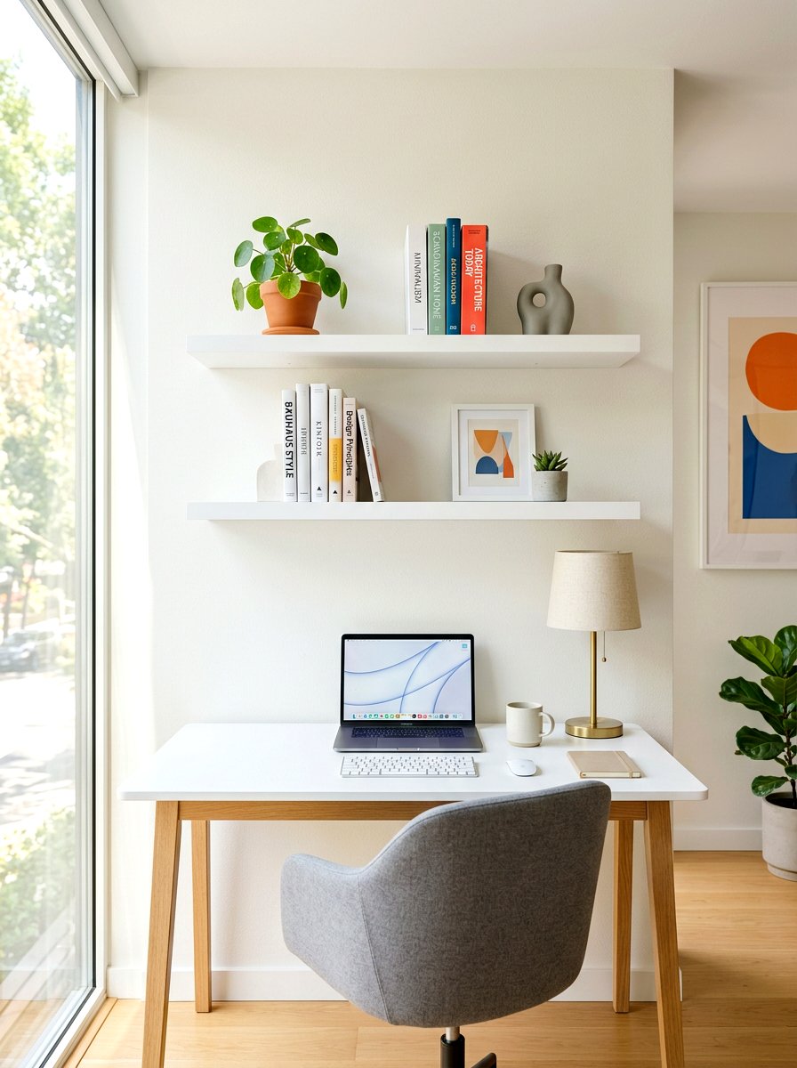 Modern minimalist office shelves - 30 home office shelf ideas