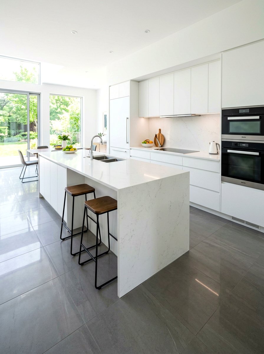 Modern minimalist quartz - 30 quartz kitchen ideas