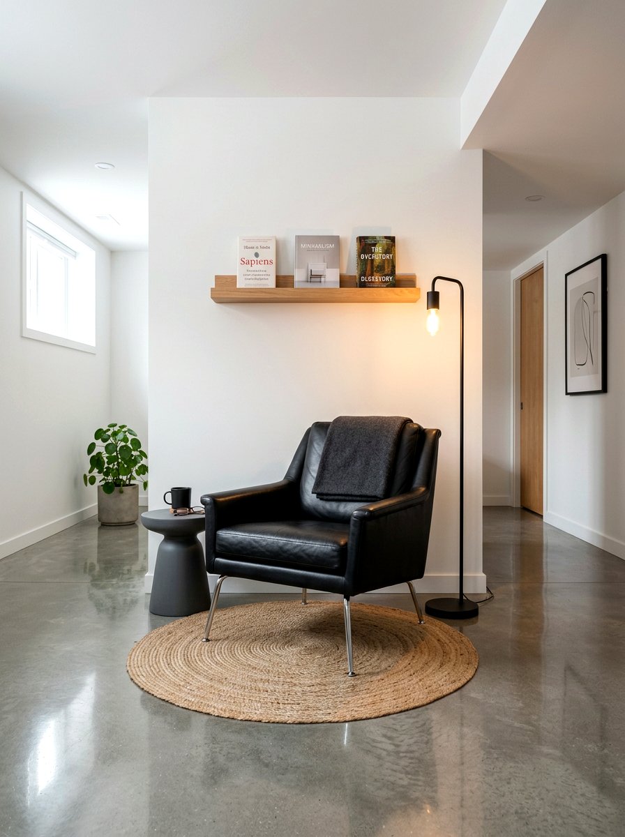 Modern minimalist reading corner - 30 basement reading nook ideas