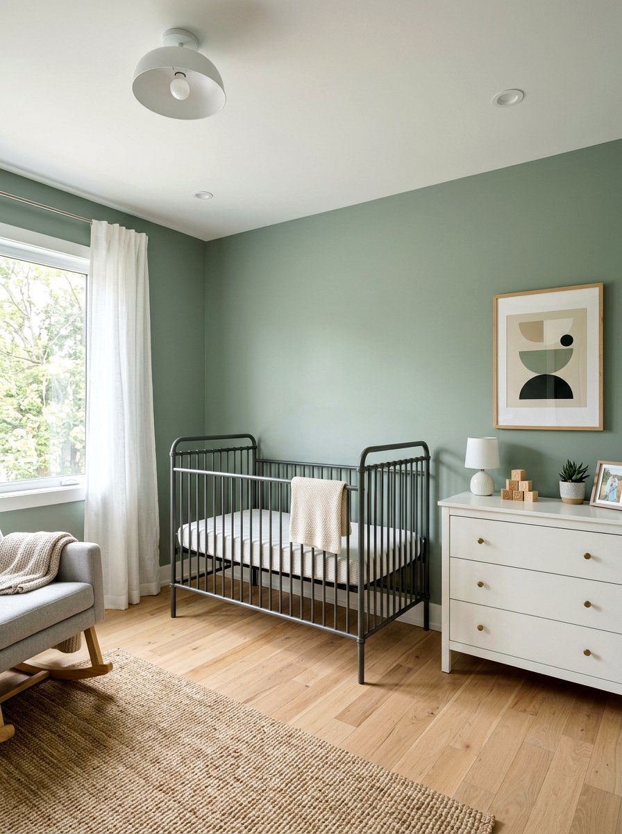 Modern minimalist sage nursery - 30 soft sage nursery ideas