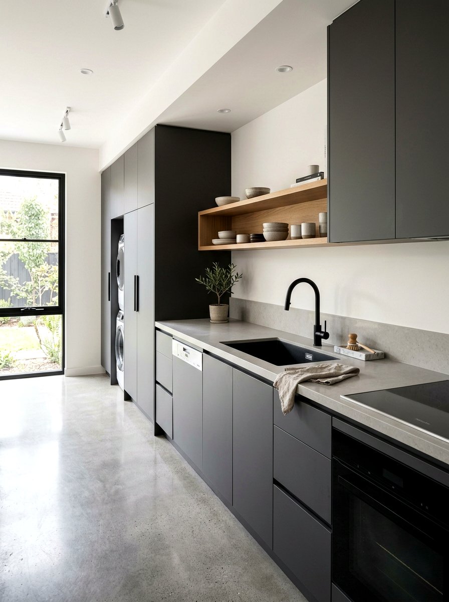 Modern minimalist scullery - 30 scullery kitchen ideas