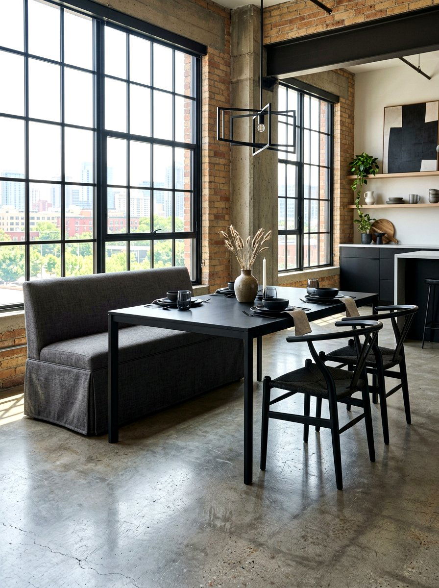 Modern minimalist skirted bench - 30 skirted dining bench ideas