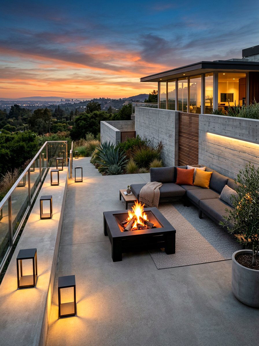 Modern minimalist square lanterns - 30 candle lantern patio styling ideas