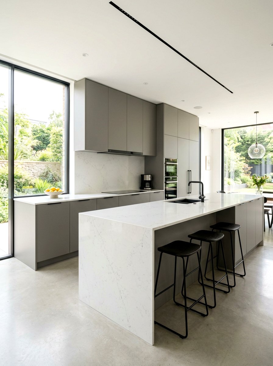 Modern minimalist stone gray kitchen - 30 stone gray kitchen ideas