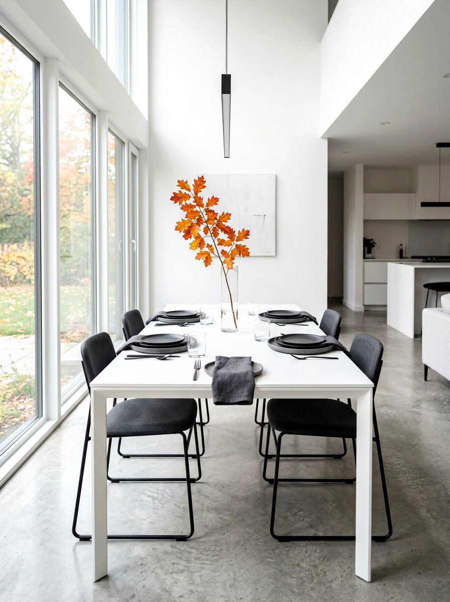 Modern minimalist tablescape - 30 fall dinner party home ideas