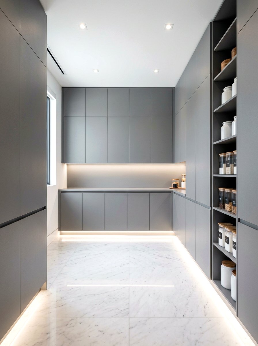 Modern minimalist utility pantry - 30 laundry room pantry combo ideas