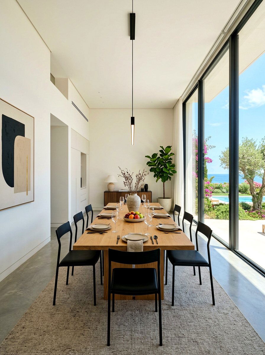 Modern minimalist villa dining - 30 villa dining room ideas