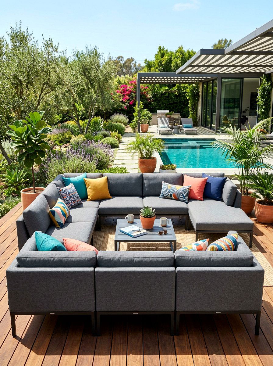 Modern modular sectional - 30 backyard club lounge ideas