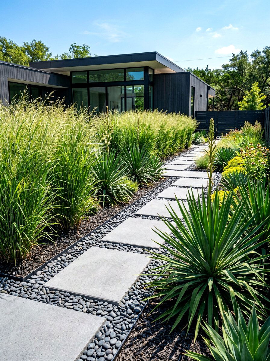 Modern native landscape - 30 native plant front yard ideas