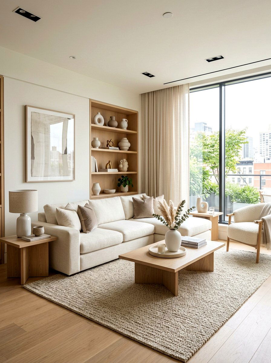Modern neutral living room - 30 hotel chic living room ideas