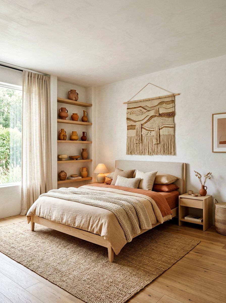 Modern organic clay bedroom - 30 clay color bedroom ideas