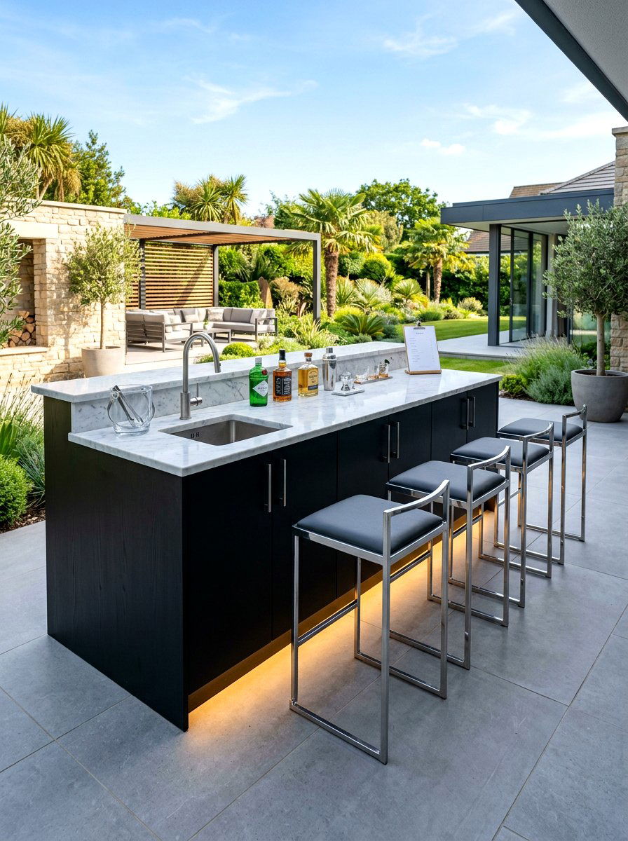Modern outdoor bar - 30 backyard bar ideas