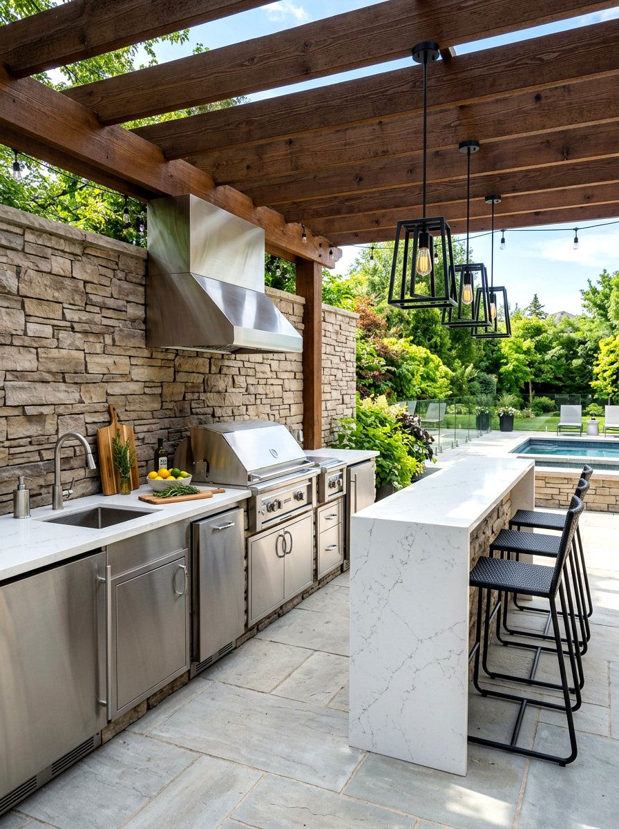 Modern outdoor kitchen - 30 backyard destination ideas