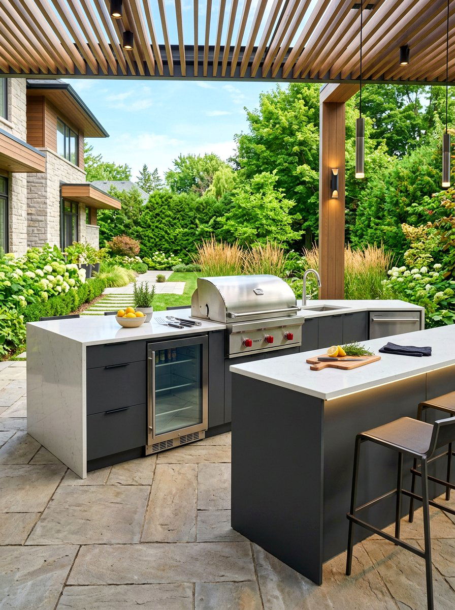 Modern outdoor kitchen cabinet - 30 alfresco kitchen ideas