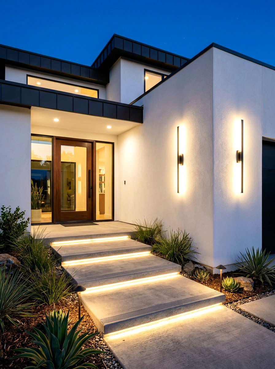 Modern outdoor lighting - 30 modern front entry ideas