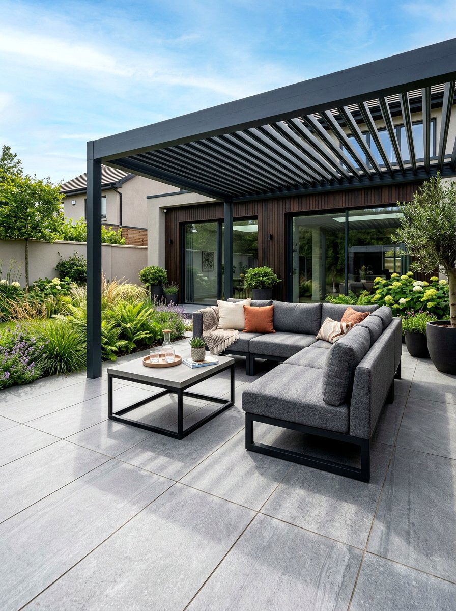 Modern paved patio seating - 30 small courtyard seating ideas