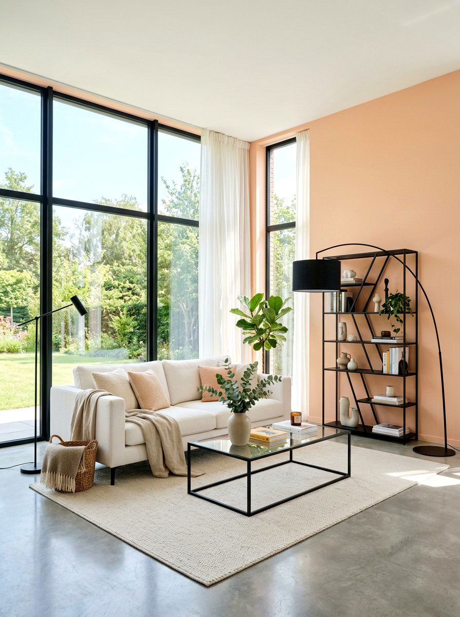 Modern peach living room - 30 peach living room ideas