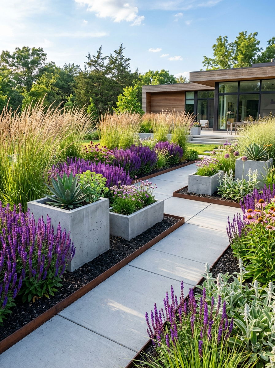 Modern perennial garden - 30 perennial flower bed ideas