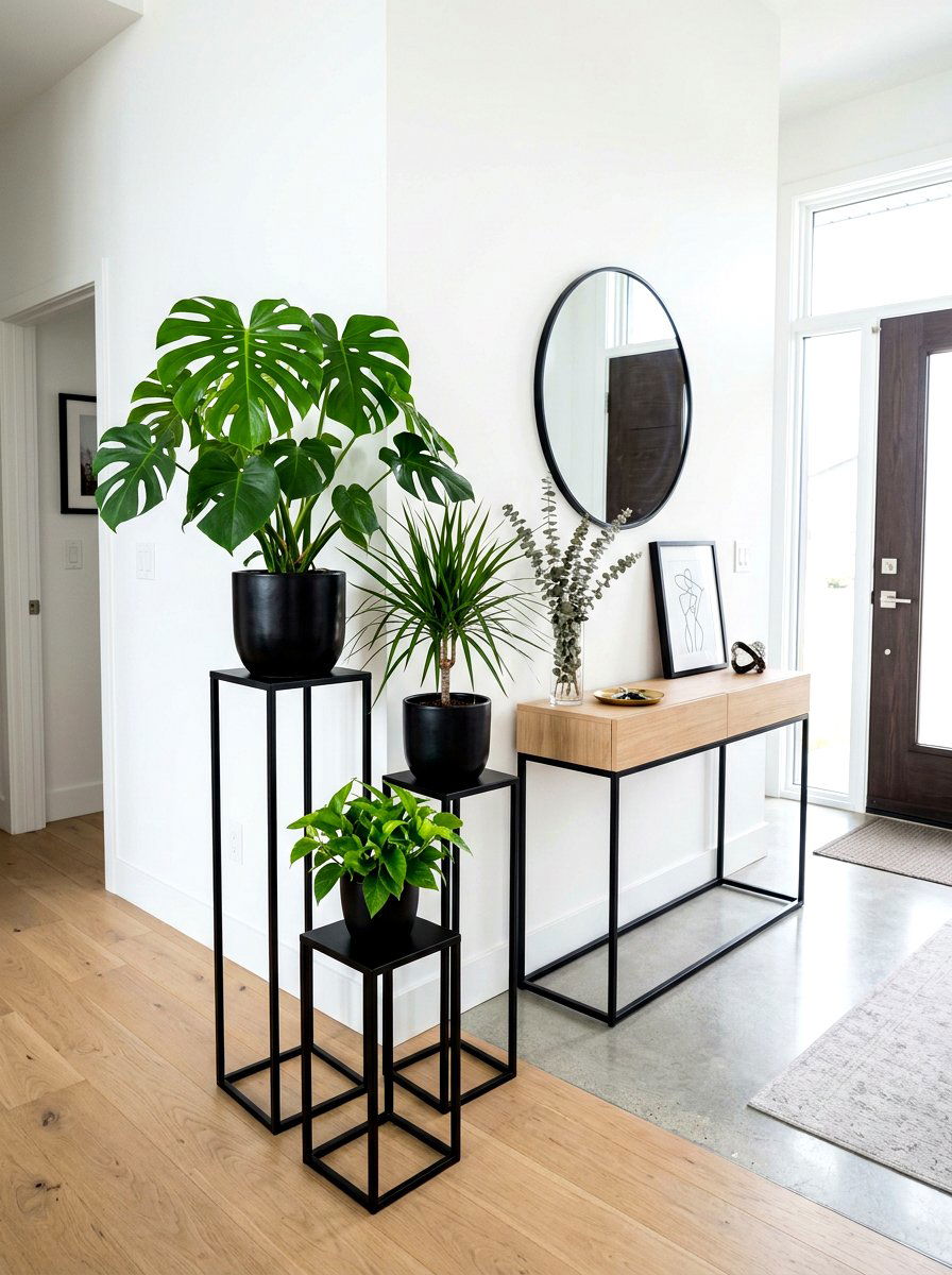 Modern plant stand set - 30 indoor plant decor ideas