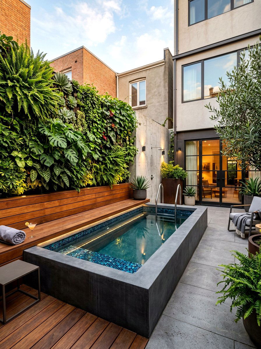 Modern plunge pool - 30 backyard oasis pool ideas