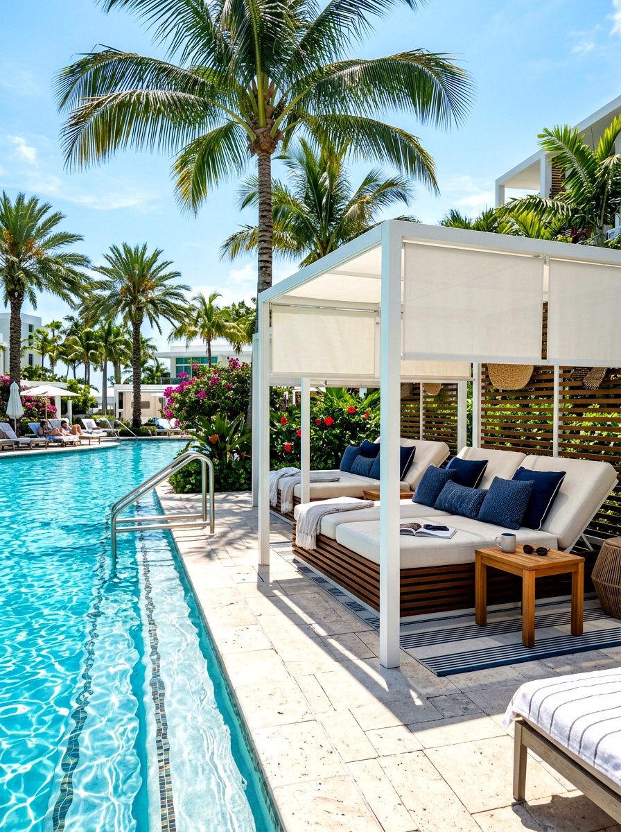 Modern poolside cabana - 30 backyard club lounge ideas