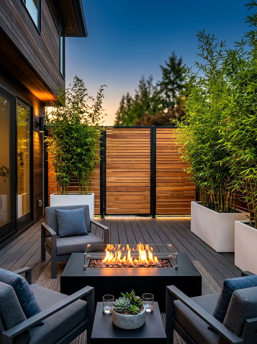 Modern privacy screen - 30 backyard party ready ideas