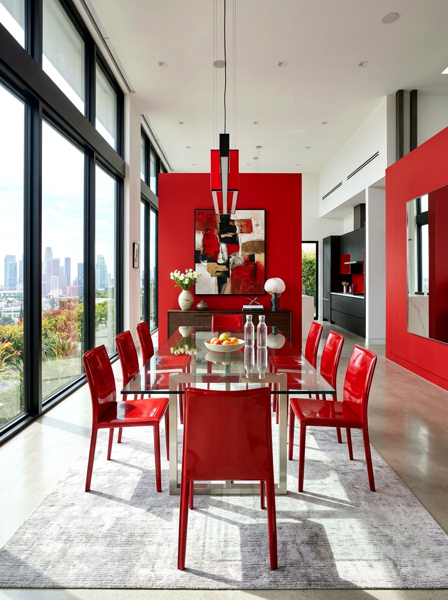 Modern red dining room - 30 red dining room ideas