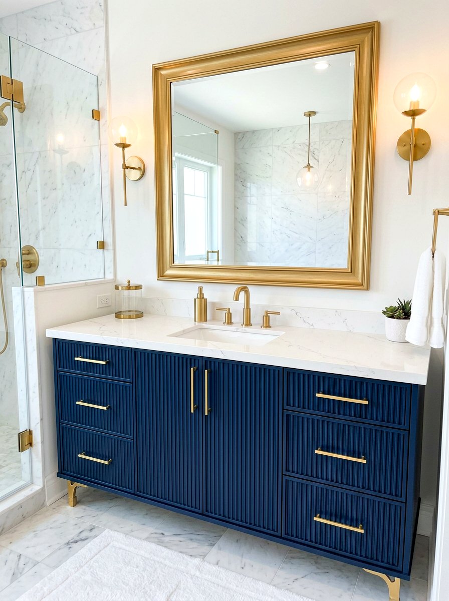 Modern reeded vanity gold hardware - 30 reeded vanity bathroom ideas