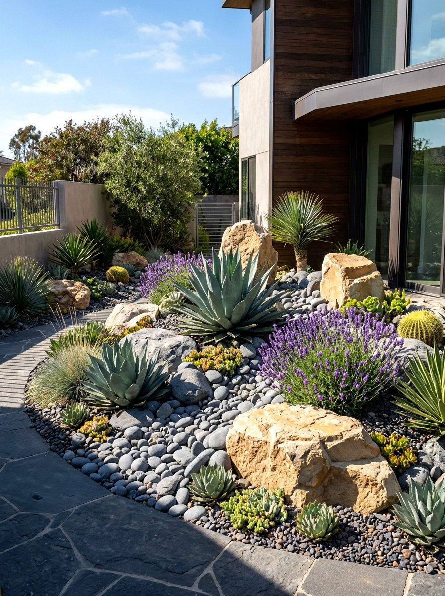 Modern rock garden - 30 backyard corner ideas