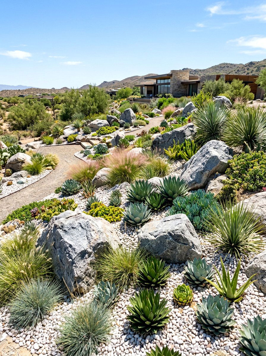 Modern rock garden - 30 backyard destination ideas