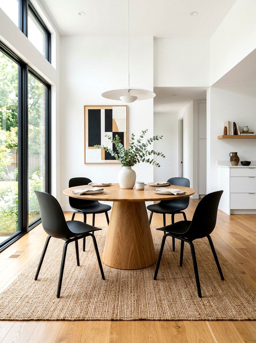 Modern round pedestal table - 30 round dining table ideas