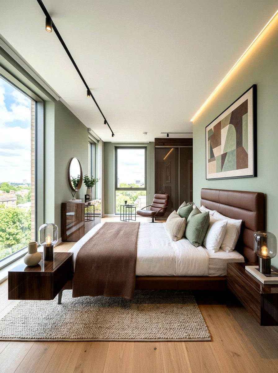 Modern sage and cocoa bedroom - 30 sage and cocoa bedroom ideas