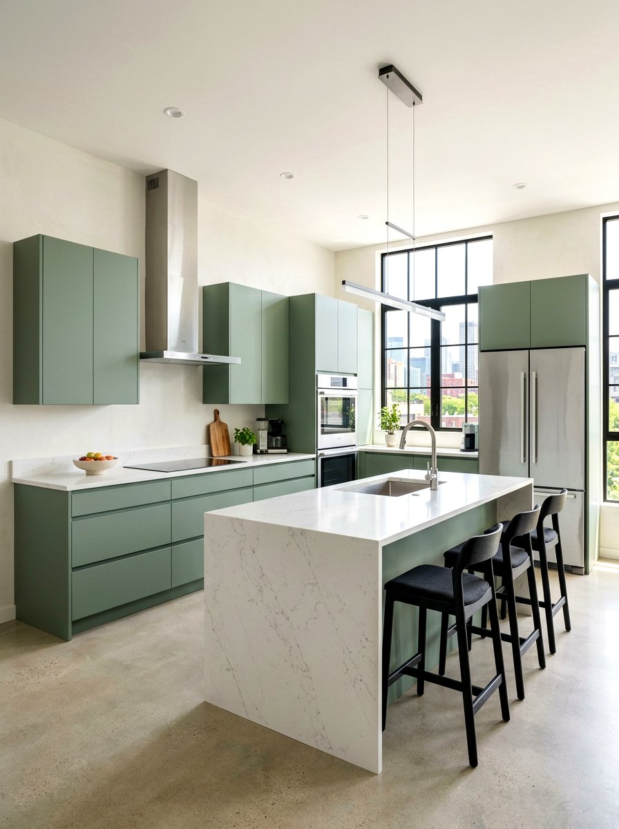 Modern sage green kitchen cabinets - 30 sage kitchen cabinet ideas
