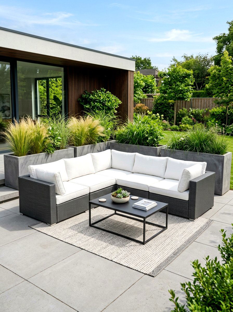 Modern sectional sofa patio - 30 patio conversation area ideas