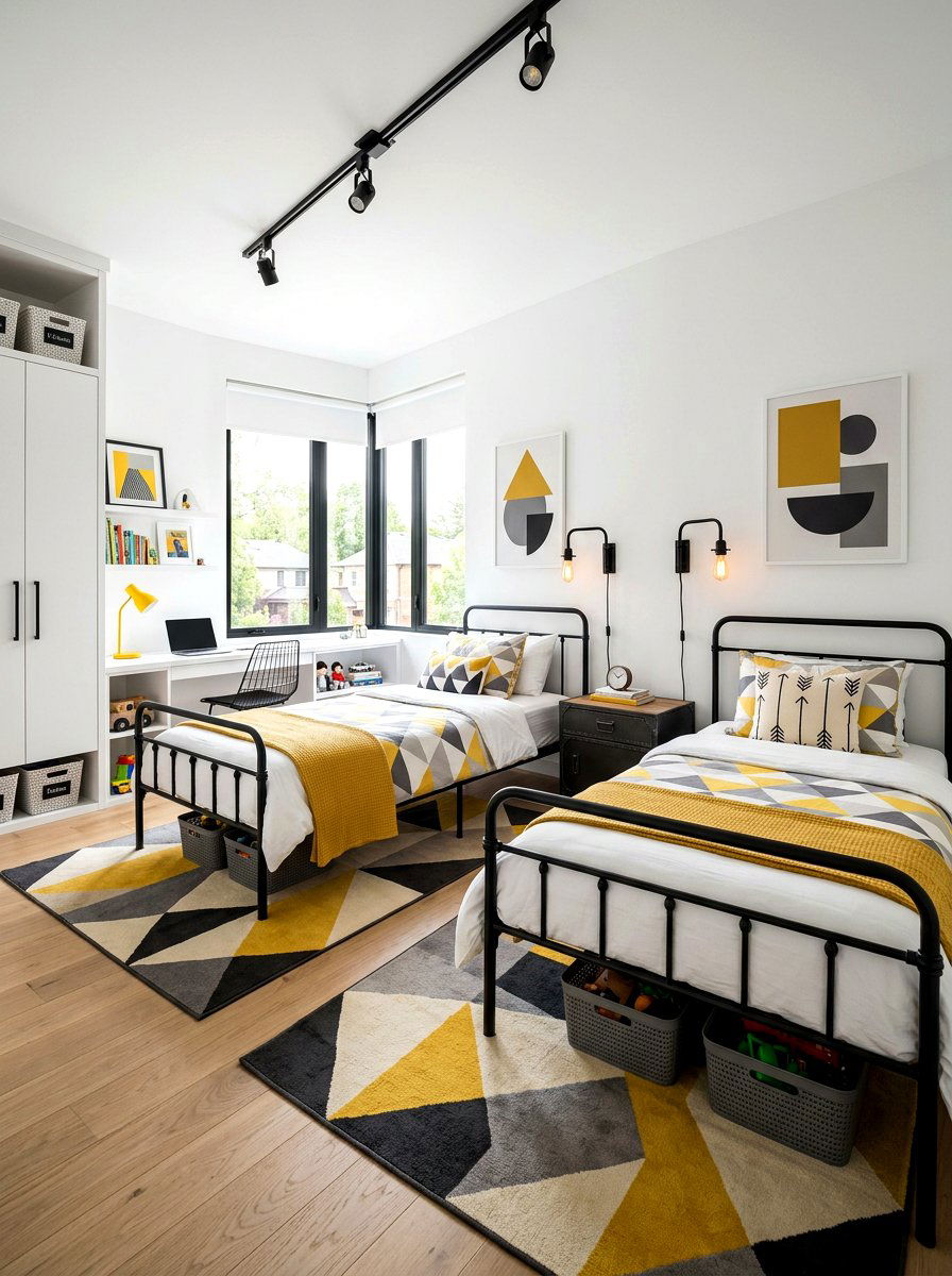 Modern shared kids bedroom - 30 shared kids room ideas