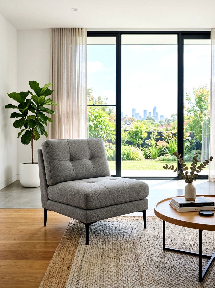 Modern slipper armless chair - 30 armless chair living room ideas
