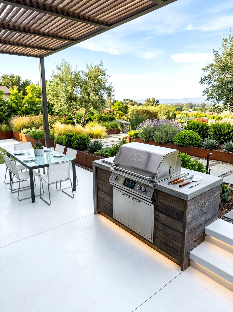 Modern smart grill patio - 30 family BBQ patio ideas