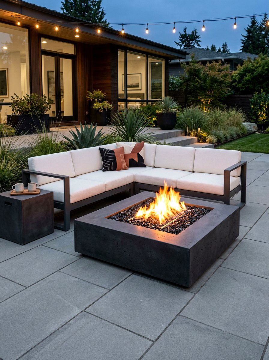 Modern square fire pit - 30 diy style fire pit ideas