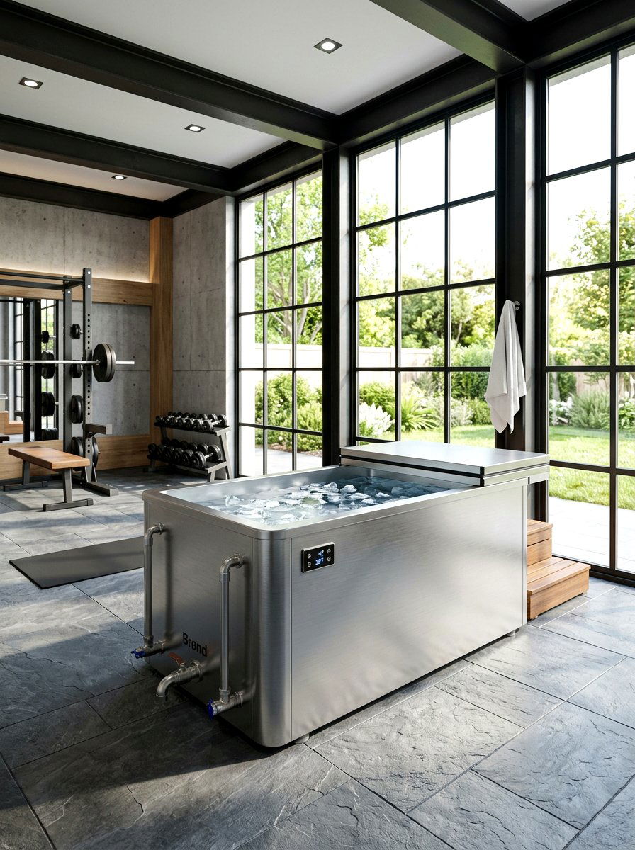 Modern stainless steel ice bath - 30 cold plunge bath ideas