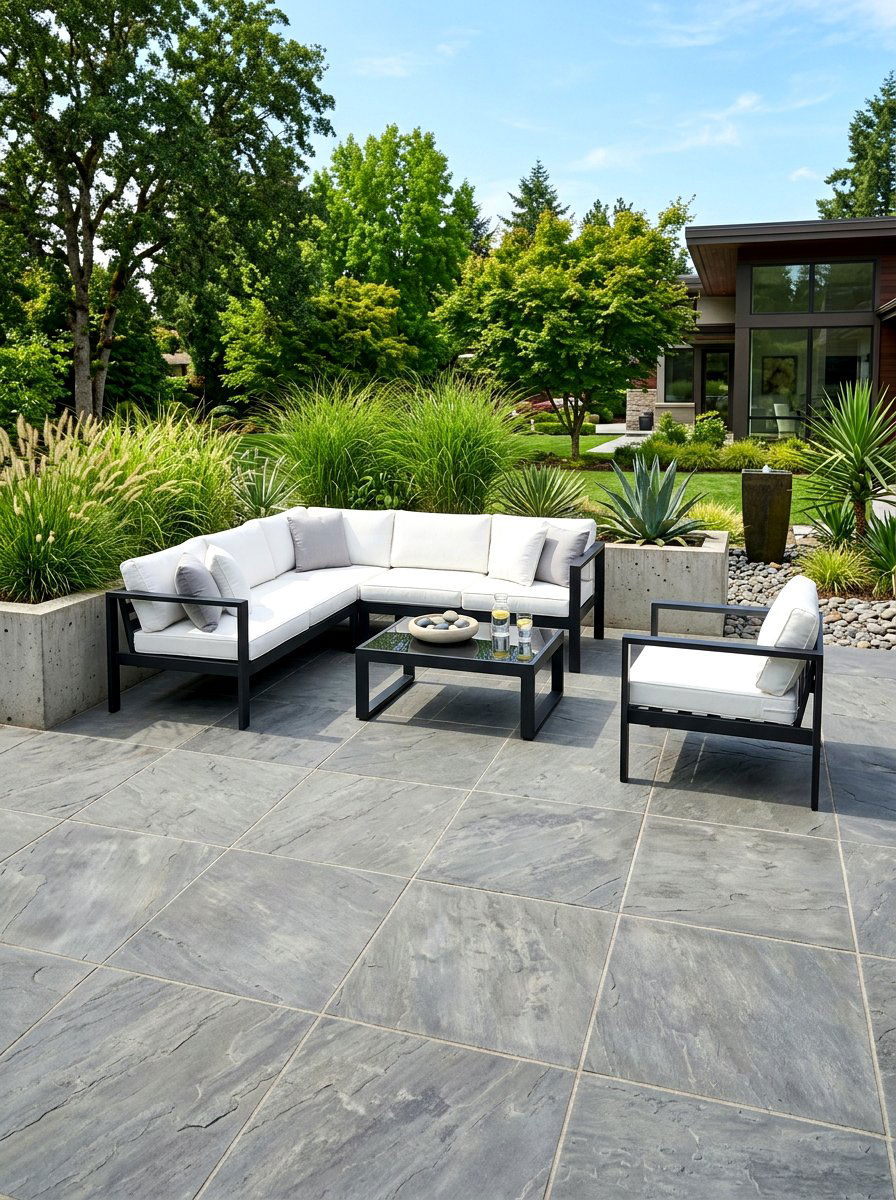 Modern stone patio - 30 courtyard garden ideas