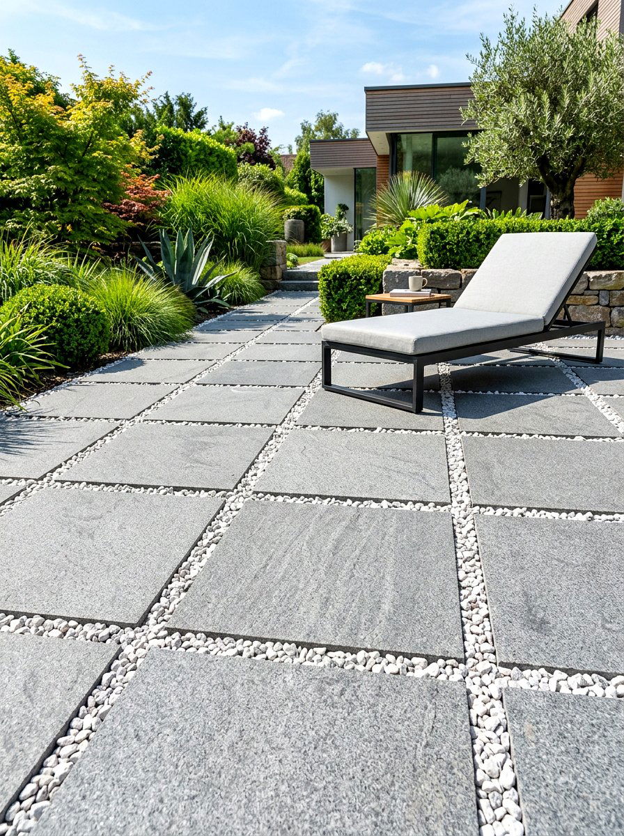Modern stone pavers - 30 small patio ideas