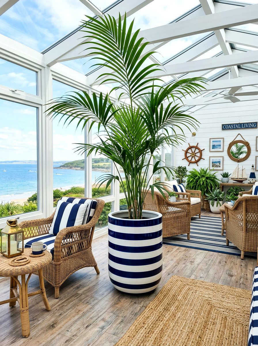 Modern stripe planter - 30 painted flower pot ideas
