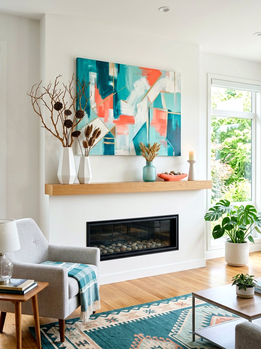 Modern summer mantel - 30 summer mantel decor ideas